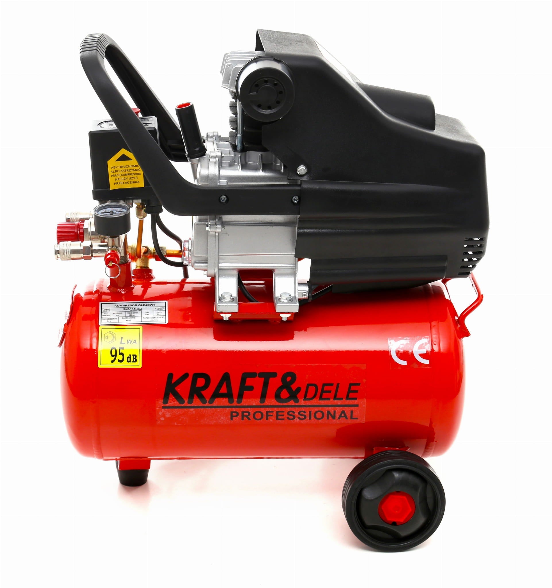 OLAJKOMPRESSZOR Kraft&Dele® 24L + PNEUMATIKUS KÉSZLET 8U1