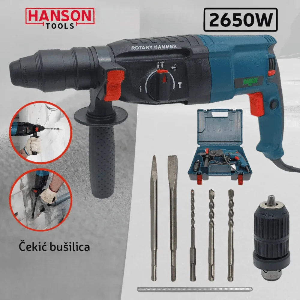 Hanson Áramütő Kalapácsfúró 2650W