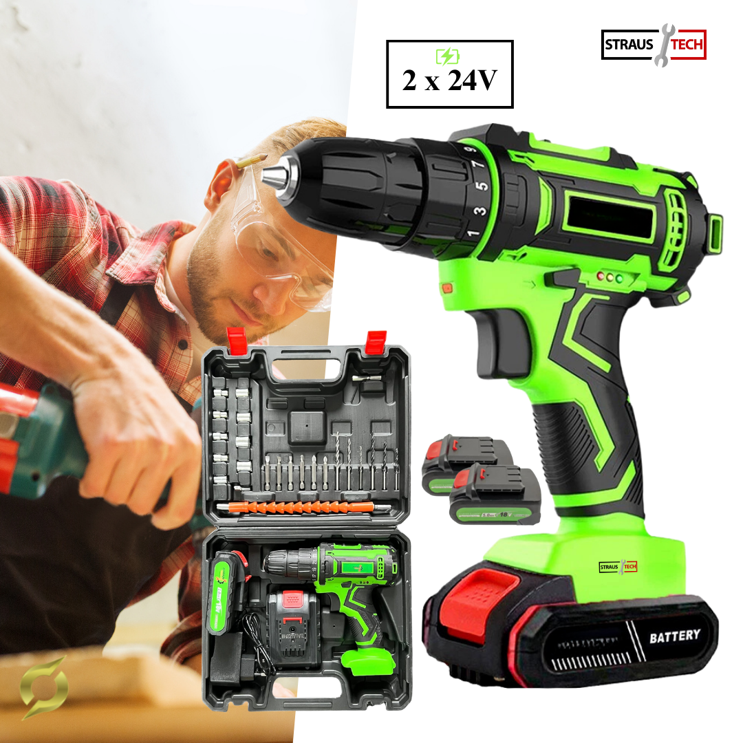 AKKUS FÚRÓ-CSAVAROZÓ 18 VZ 2 AKKUMULÁTORRAL | STRAUSTECH