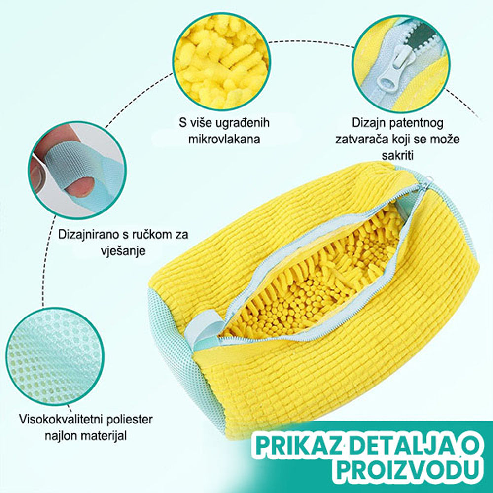 Vászon cipőmosó táska mikroszálas anyagból