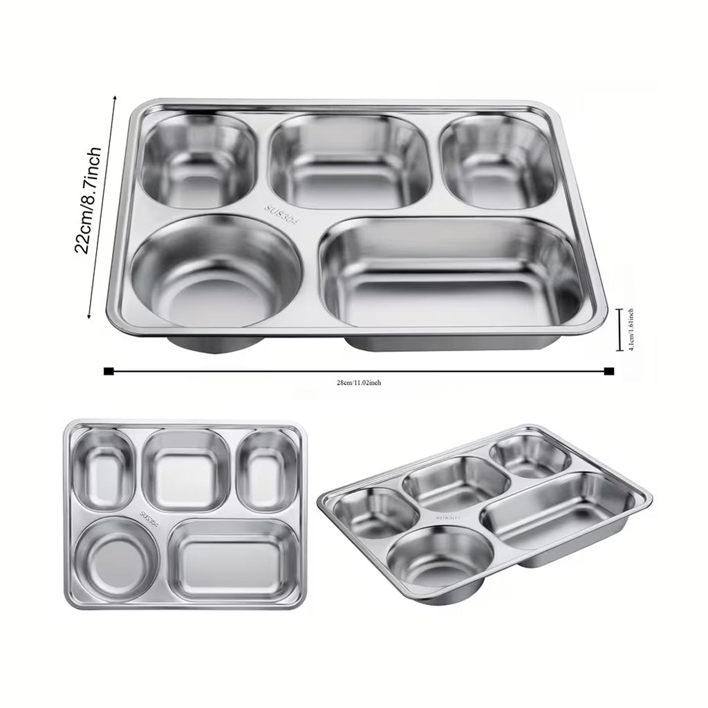 INOX TÁLCA 5 RÉSSZEL