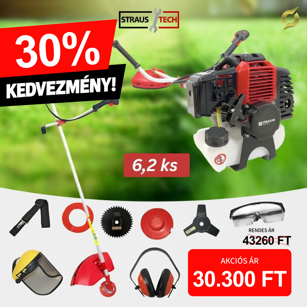 Straus Tech - Fűnyíró 12 kiegészítővel
