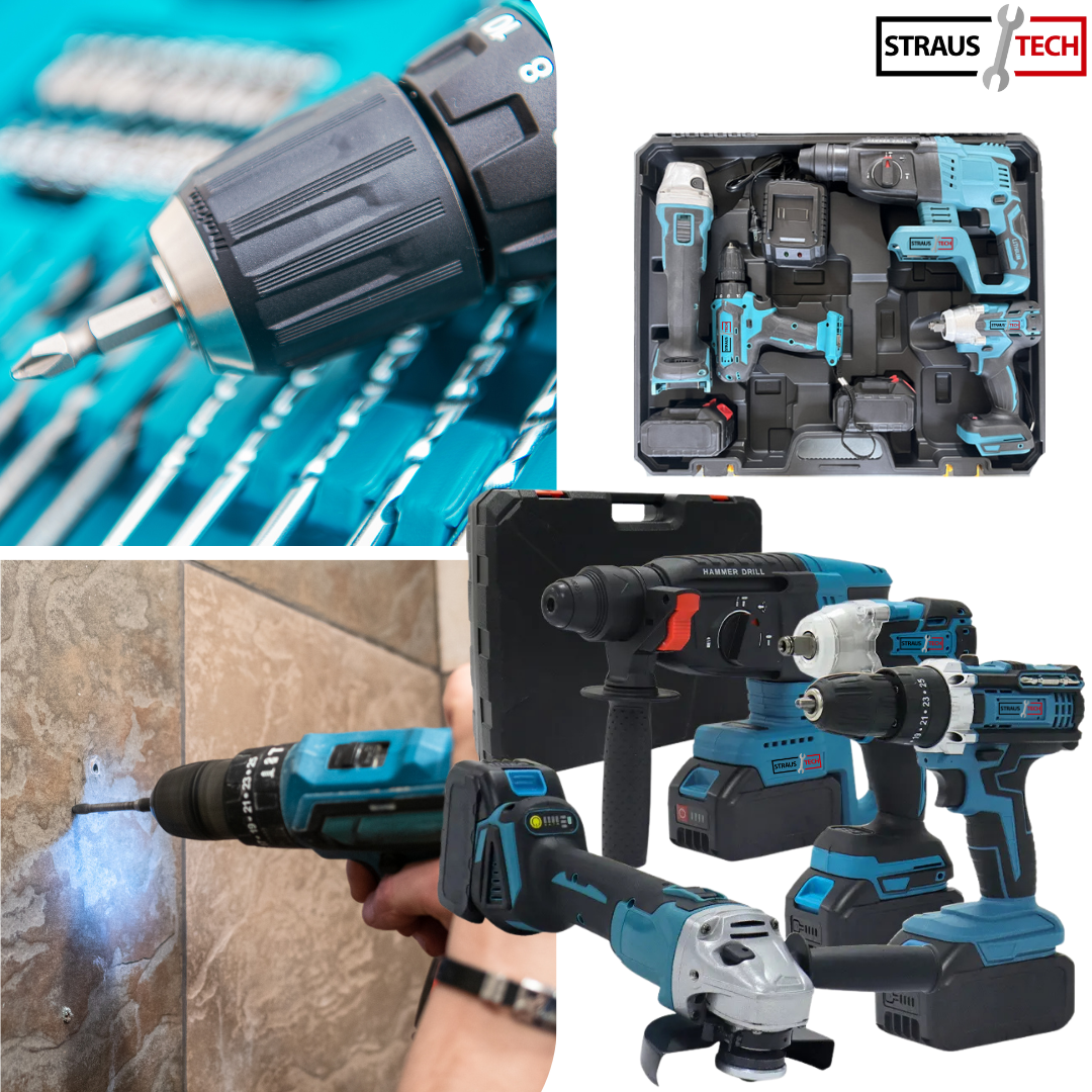 4 az 1-ben készlet, fúró, csavarhúzó, csiszoló | STRAUSTECH
