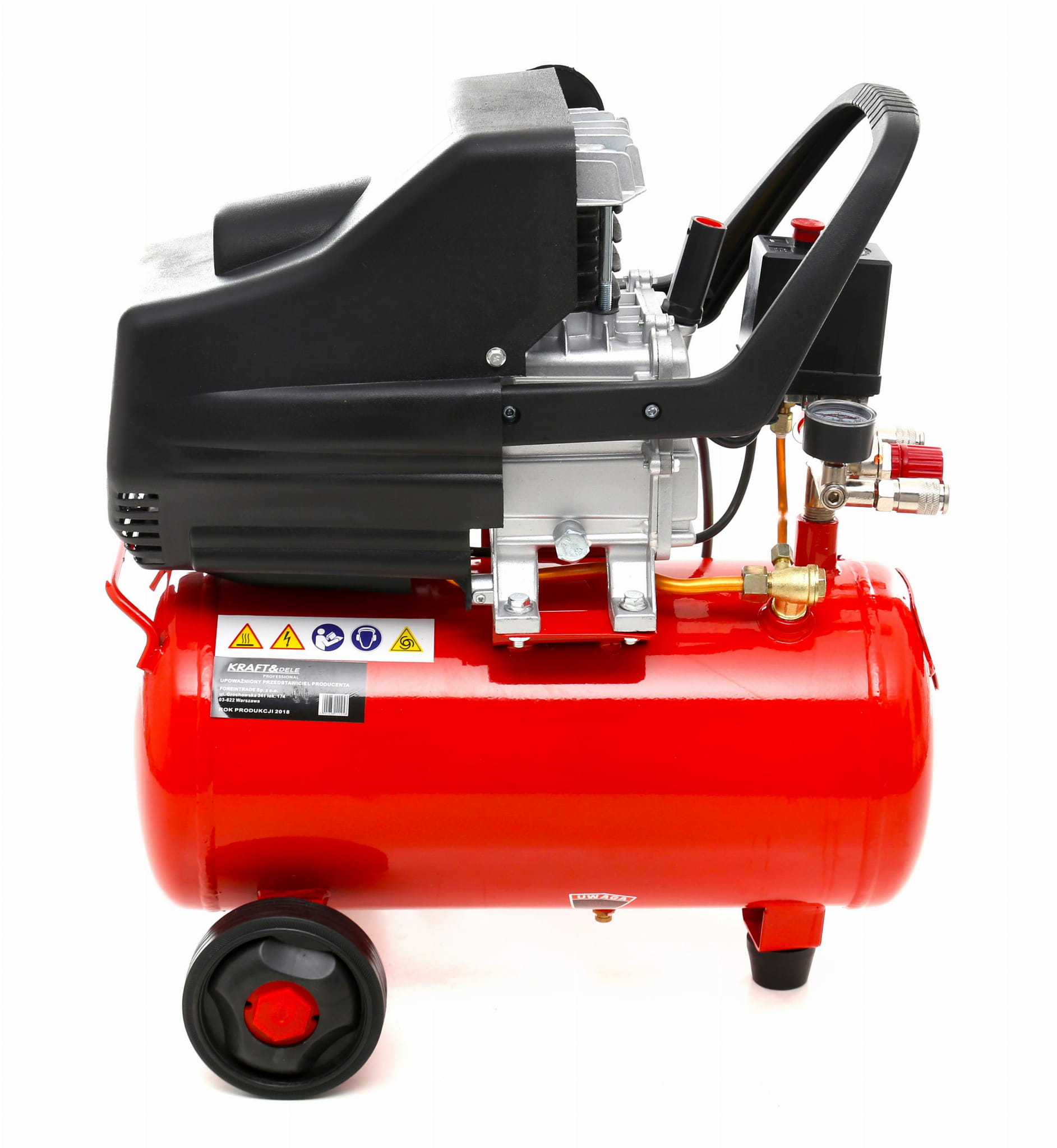 OLAJKOMPRESSZOR Kraft&Dele® 24L + PNEUMATIKUS KÉSZLET 8U1