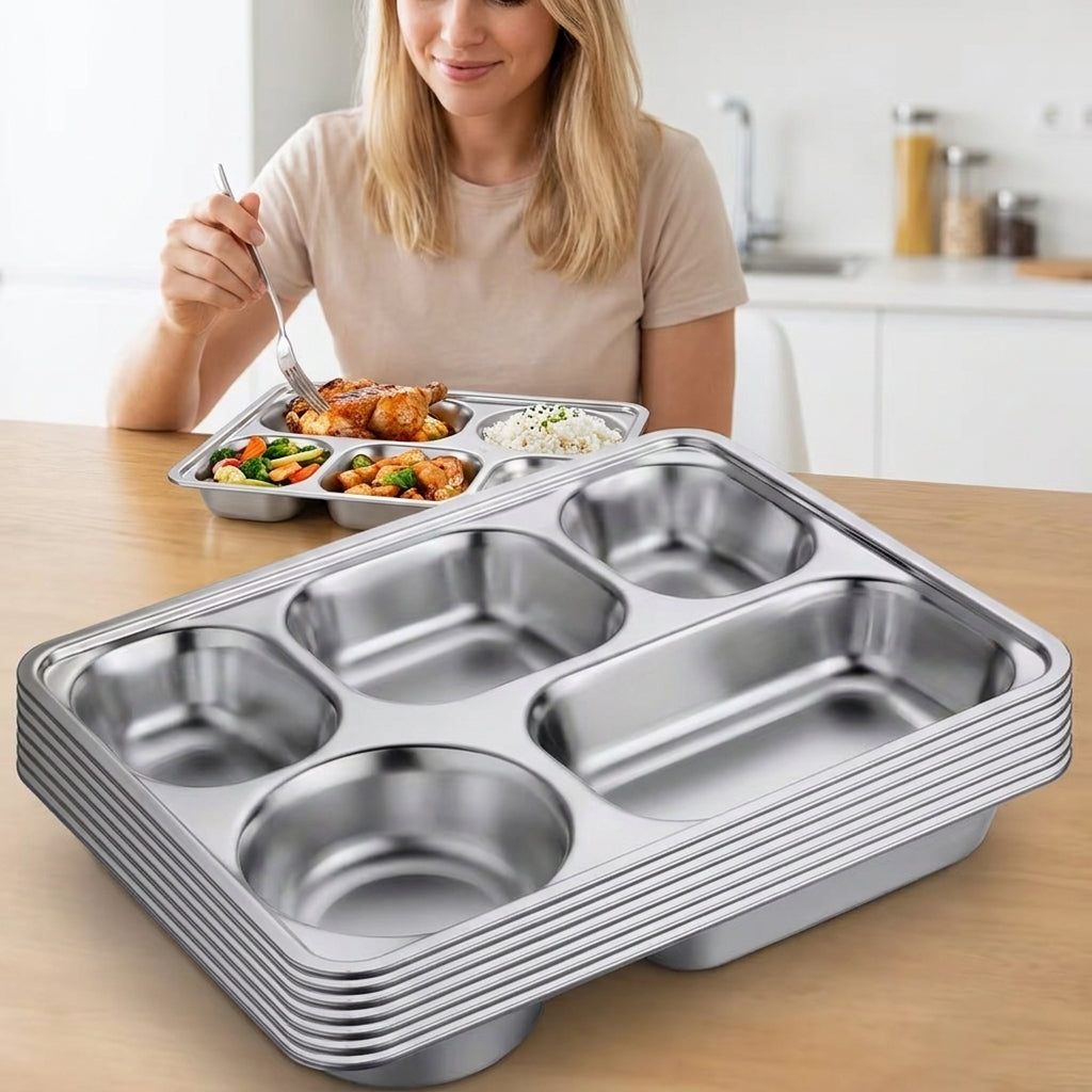 INOX TÁLCA 5 RÉSSZEL