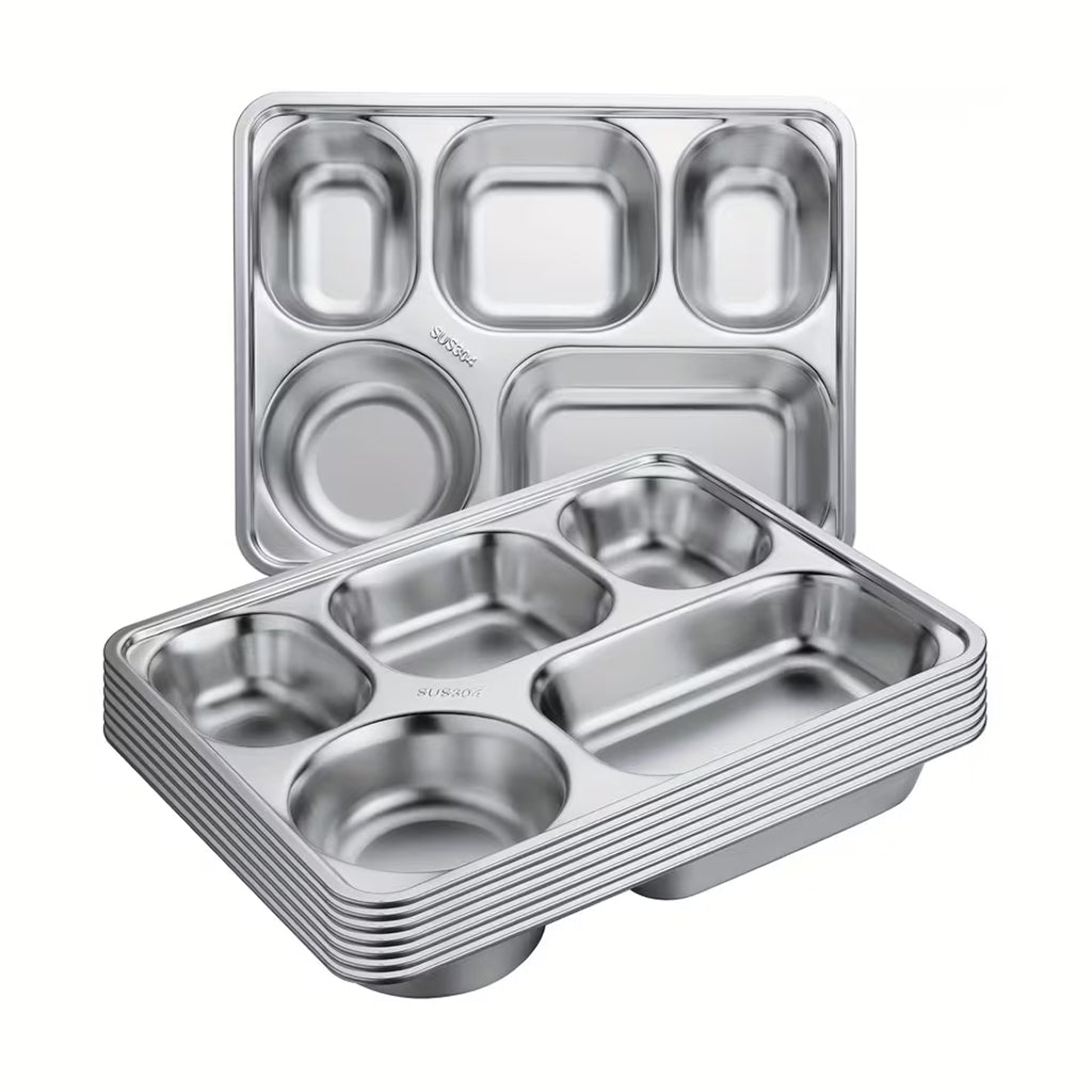 INOX TÁLCA 5 RÉSSZEL